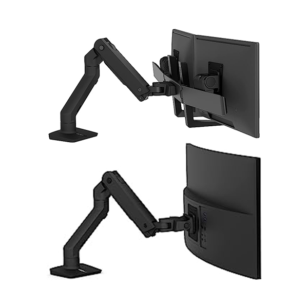 Ergotron 45475224 HX Desk Monitor Arm Matte Black Supports up to 49