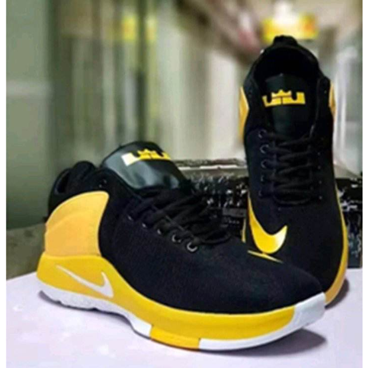 Lebron james shoes black and yellow clearance