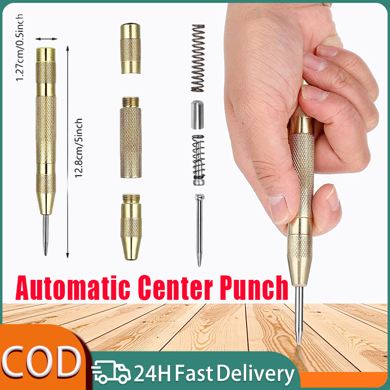 Automatic Center Punch 5 inch Brass Spring Loaded Center Hole Punch