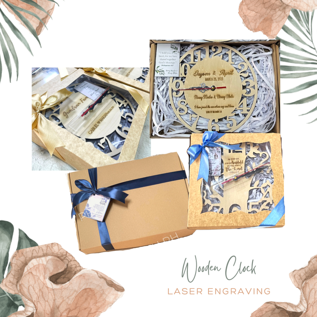 Wooden Clock with custom engraving 9 inches personalized Shopee Philippines