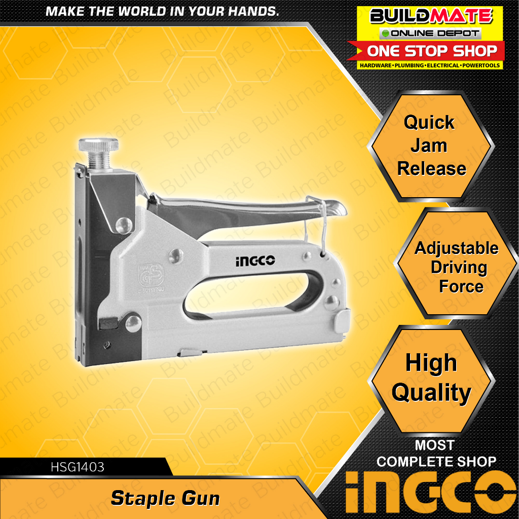 BUILDMATE Ingco Gun Tacker Stapler Staple Gun Tucker Upholstery Quick