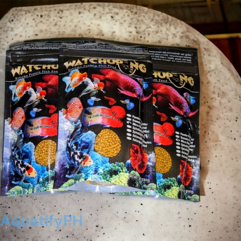 Watchupong Micro Pellet Booster fish food for flowerhorn, goldfish and