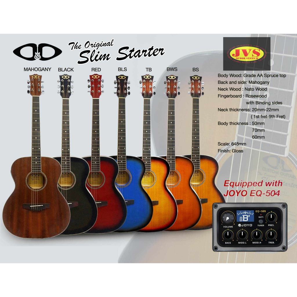 D&D Slim Starter Acoustic Guitar Shopee Philippines