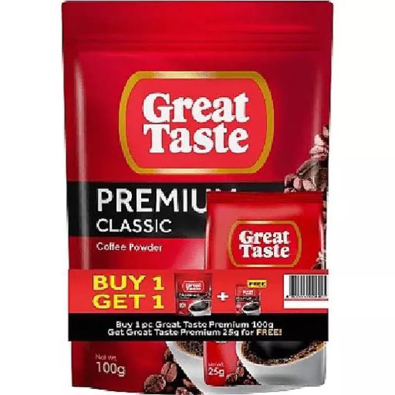 Great Taste Premium 100% Pure Instant Coffee 100g take 25g free ...