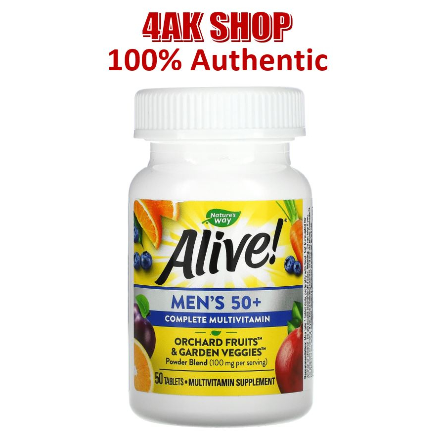 Alive! Men's 50+ Complete Multivitamin 50 Tablets, Nature's Way [box not included] Shopee