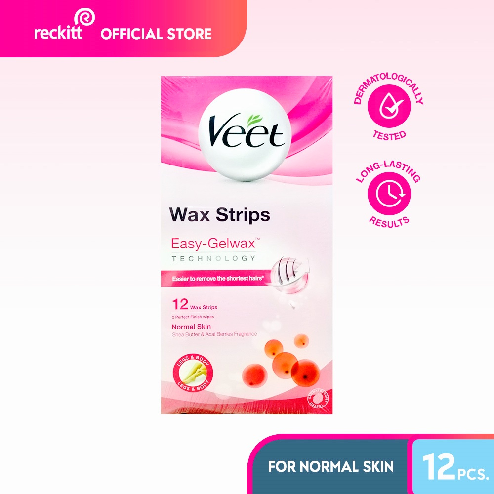 Veet Cold Wax Strips for Legs 12's (Normal Skin) Shopee Philippines