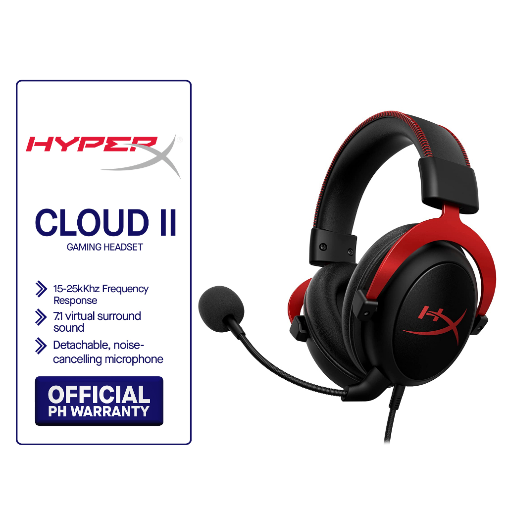 HyperX Cloud 2 / ll / II Gaming Headset With Mic Works with PC, PS4 ...