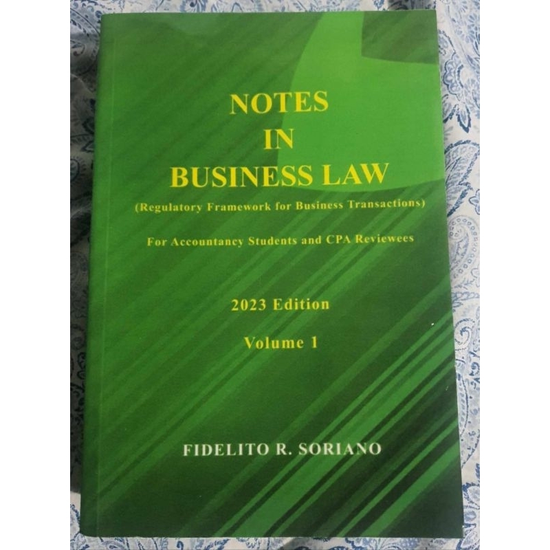NOTES IN BUSINESS LAW vol.1 2023 Edition | Shopee Philippines