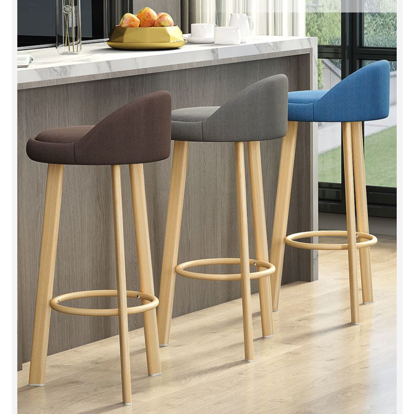 LazyHome 5073 Bar Chair light luxury modern simple back bench chair