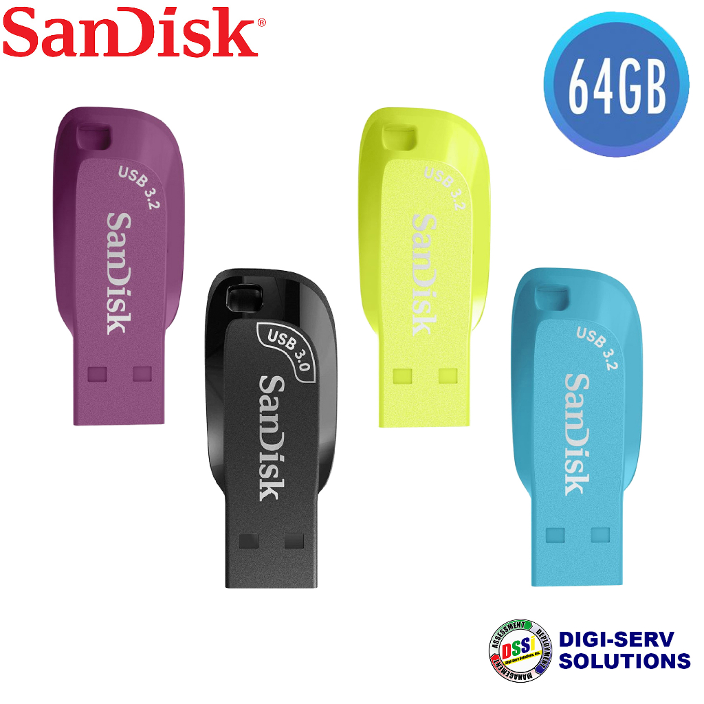 SanDisk Ultra Shift 64GB USB Flash Drive Color Variation (Black, Blue