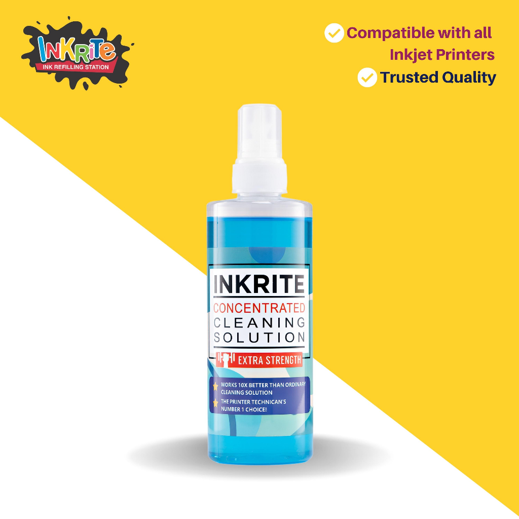 Inkrite Extra Strength Cleaning Solution for Inkjet Printers, 250 ml ...