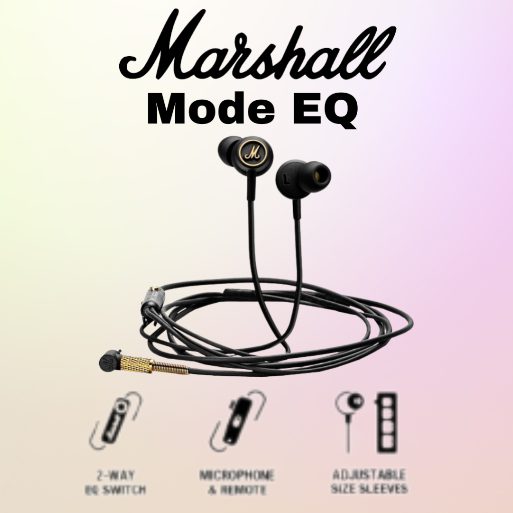 Marshall Shopee Philippines Mode Black headset with - headset,Sports Microphone Wired | EQ Earphones Noise canceling