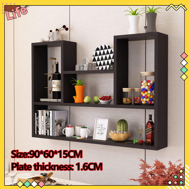 Wooden Wall Shelf Hanging Wall Hang Cabinet Wall Mounted Simple ...
