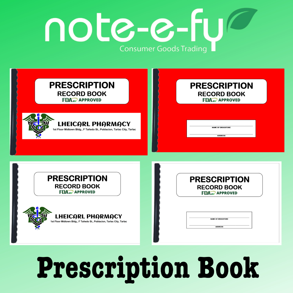 Prescription Book for Drugstores (WITH LOGO LAMINATED or WITHOUT LOGO ...