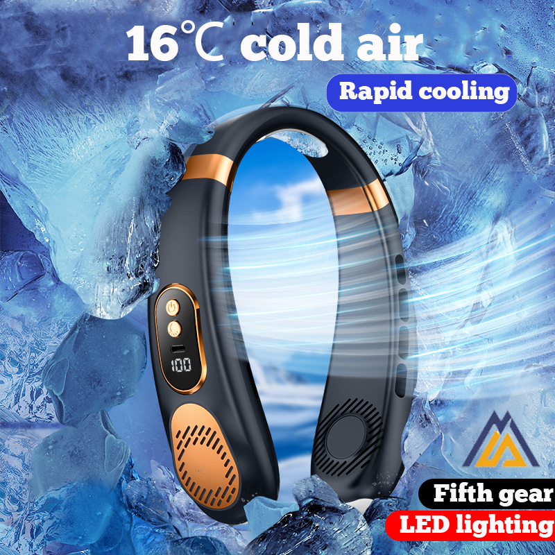 Neck Fan Portable Rechargeable Bladeless 6000mAh Battery 5 Speeds ...