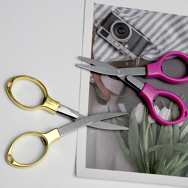 Folding eight scissors stainless steel folding scissors travel fishing ...