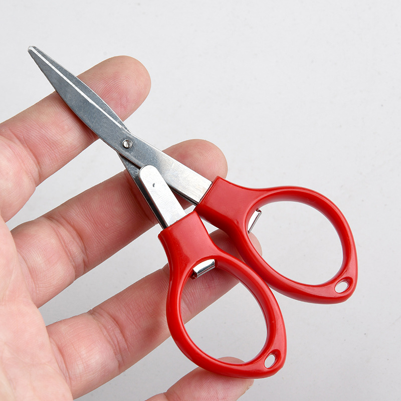 Folding eight scissors stainless steel folding scissors travel fishing ...