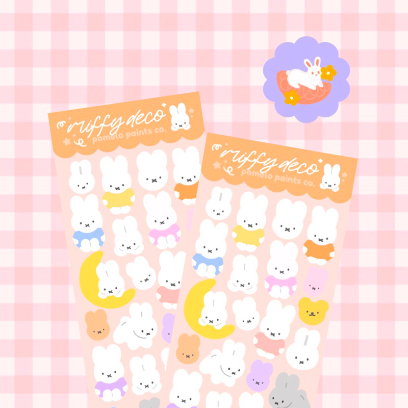Miffy Fanart Waterproof Vinyl Journal Deco Sheet pomelo paints co