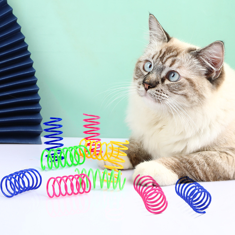 4pcs/pack Slinky Cat Toys plastic Interactive Chewing pet toy | Shopee ...