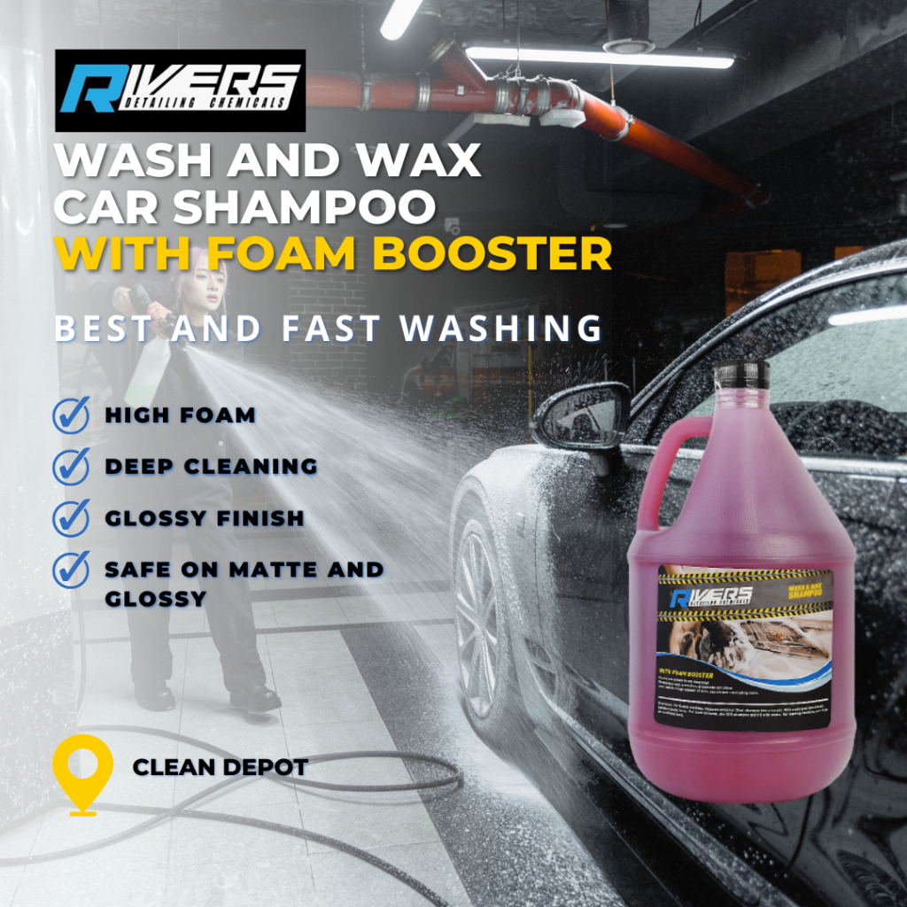 Rivers Wash and Wax Car Shampoo with Foam Booster 1 Gallon (3.8 Liters