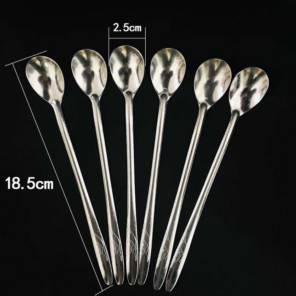 Stainless steel spoon Children's long handle spoon for meals