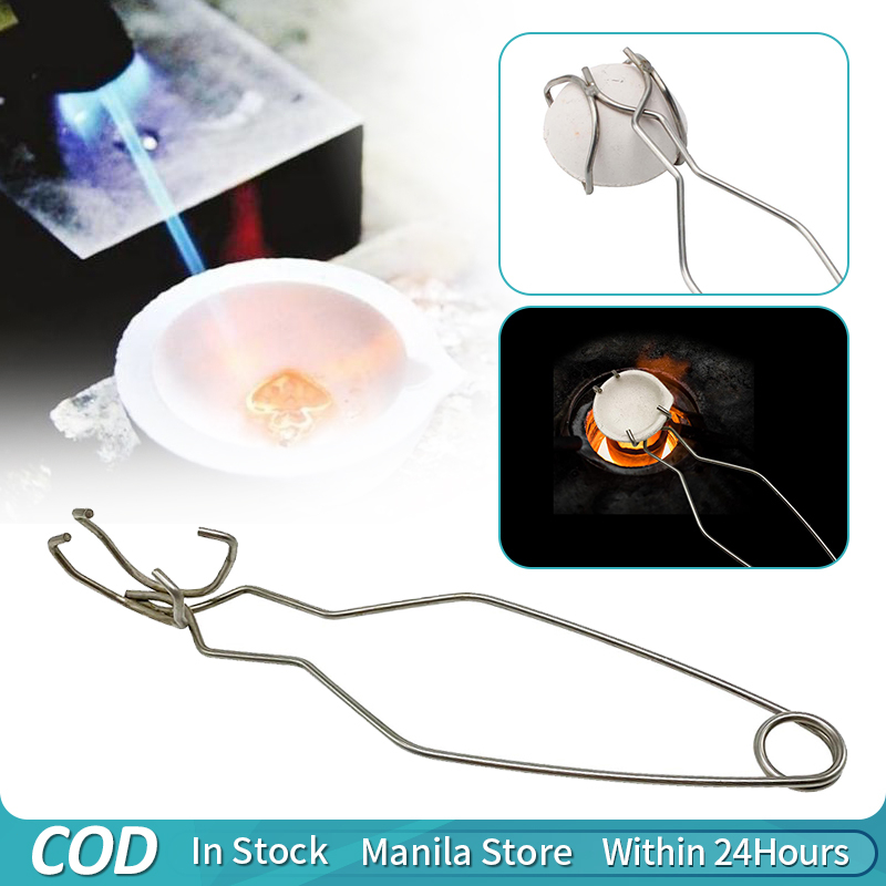 Crucible Tongs Crucible Pliers Adjustable Melting Furnace Tool Ceramic Crucible Dish Cup Tongs Crucible Holder For Pouring, 3.5x29cm