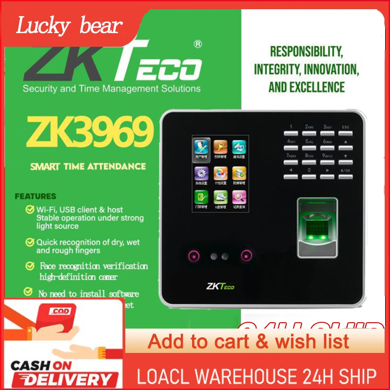 ZKTeco Fingerprint Attendance Machine LCD Screen Intelligent Biometric ...