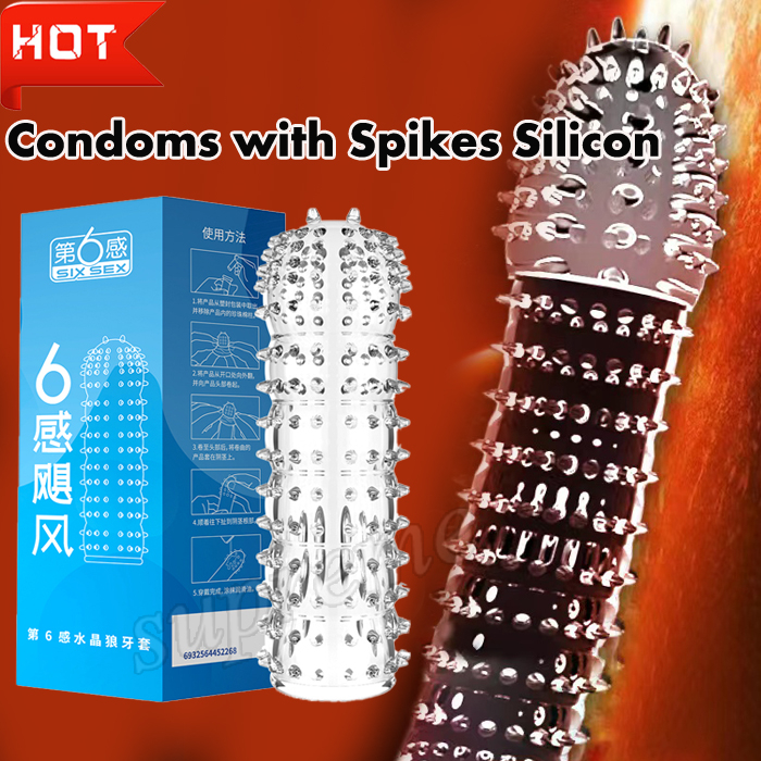 Sixth Sense Reusable Spike Condom Bolitas Condom for men washable Delay