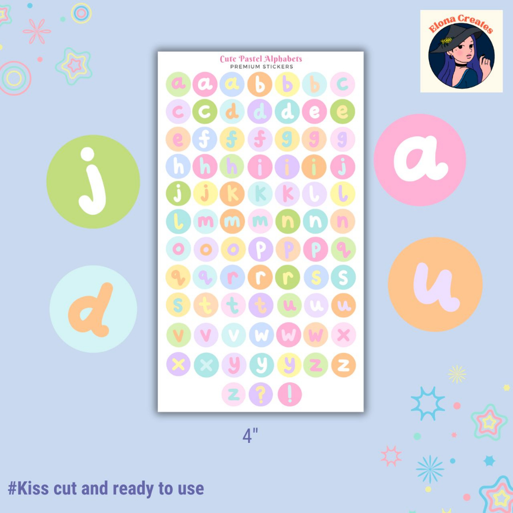 Cute Polco Pastel Alphabet Sticker Sheet For Planners, Journals ...