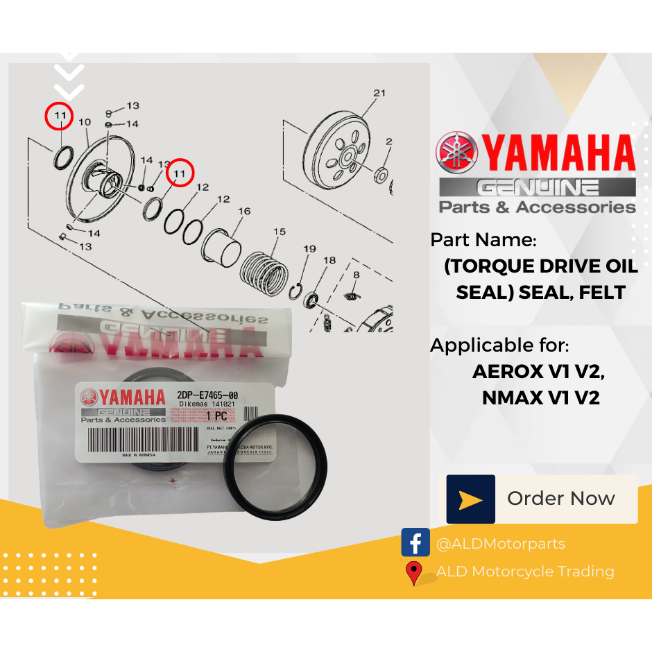 (TORQUE DRIVE OIL SEAL) SEAL, FELT AEROX V1 V2, NMAX V1 V2 Shopee
