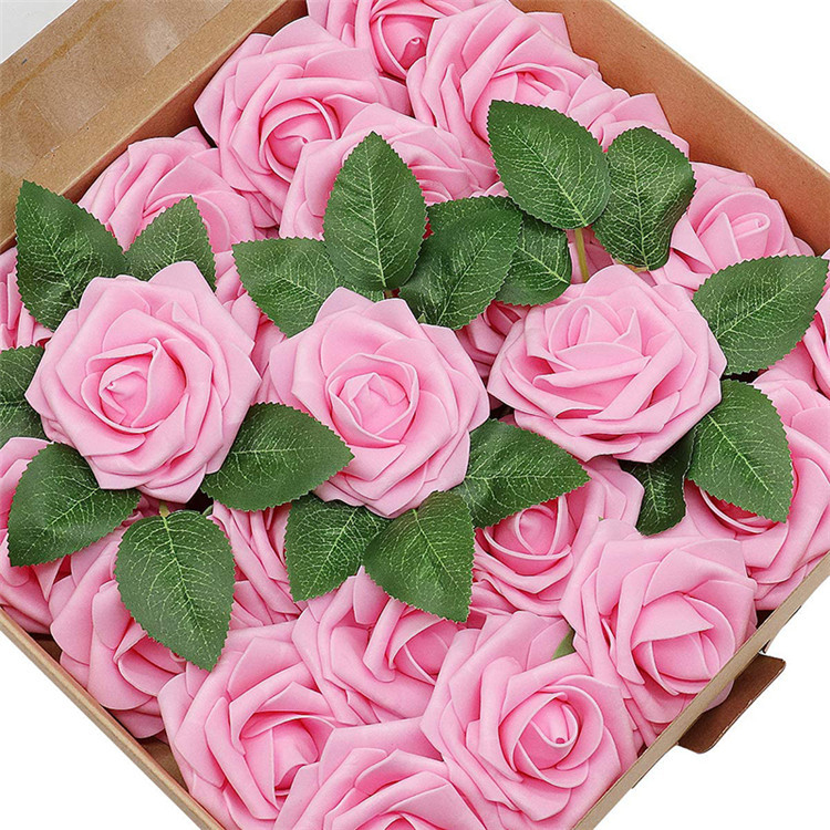 Rose Artificial Flowers Head PE Foam Fake Flowers Bride Bouquet For ...