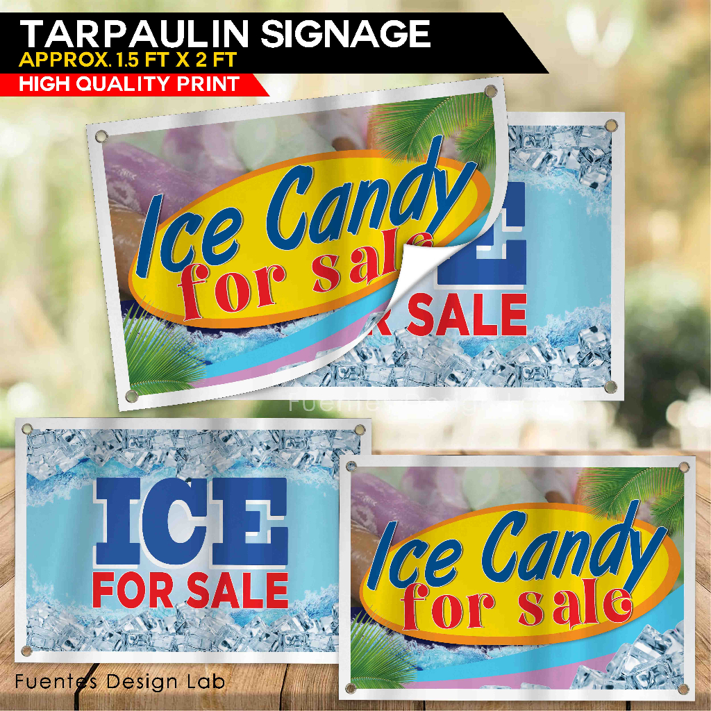 2pcs Ice For Sale | Ice Candy For Sale Tarpaulin Signage | Ice For Sale ...