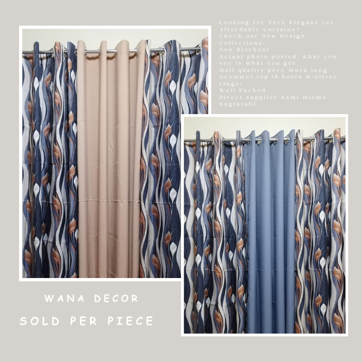 WANA - Tulips Gray Ring Curtain Cretona Fabric Window Curtain Sold per ...