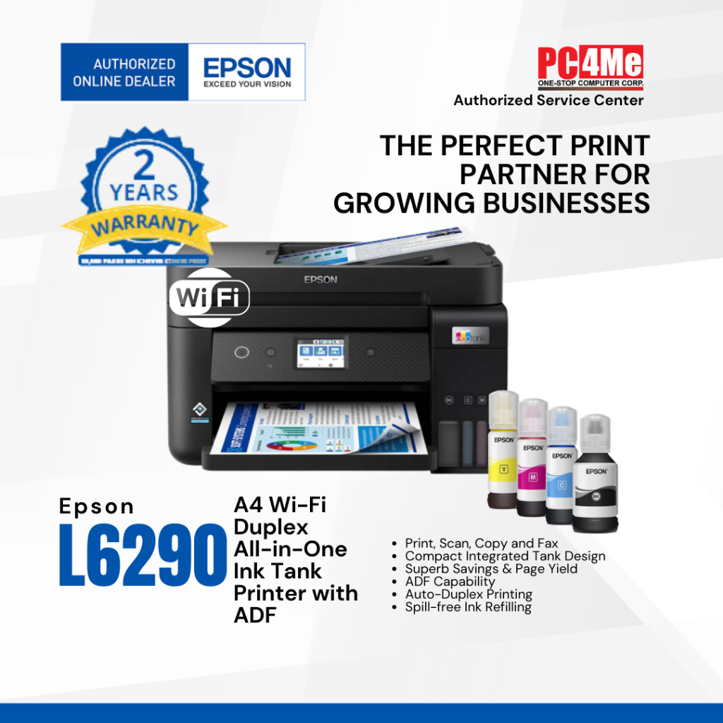 Epson Ecotank L6290 A4 Wi Fi Duplex All In One Ink Tank Printer With Adf Shopee Philippines 3845