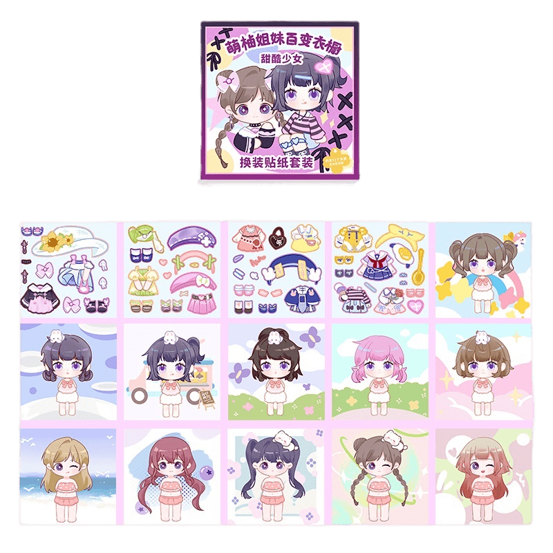 ESN Magical Cute Pomelo Sisters Educational Dress-Up Adventure Stickers ...