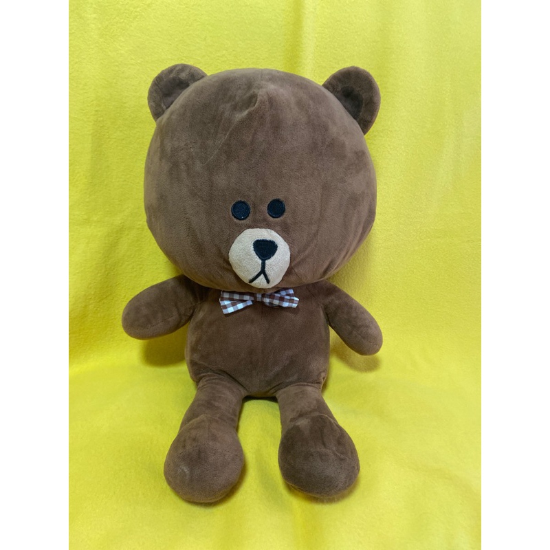 Teddy Bear Line 19” Stuffed Toy with brown checkered ribbon Preloved ...