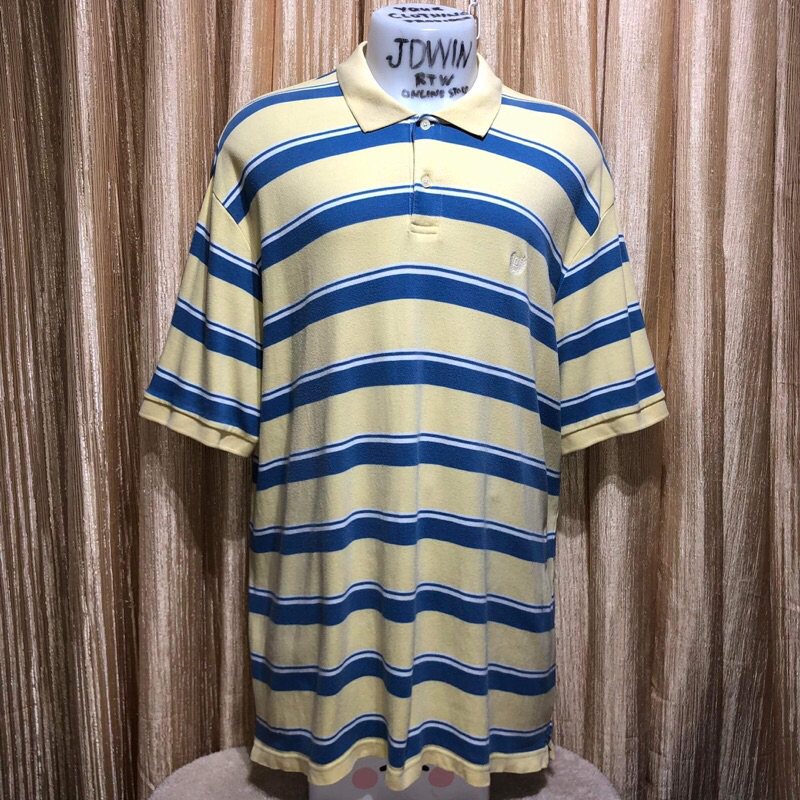 CHAPS MENS CLASSIC POLO SHIRTS STRIPES YELLOW 2XL (Please view all ...