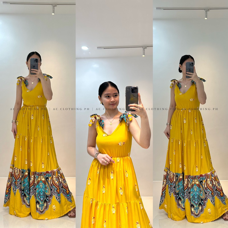 LUCY TIE KNOT STRAP MAXI DRESS Shopee Philippines