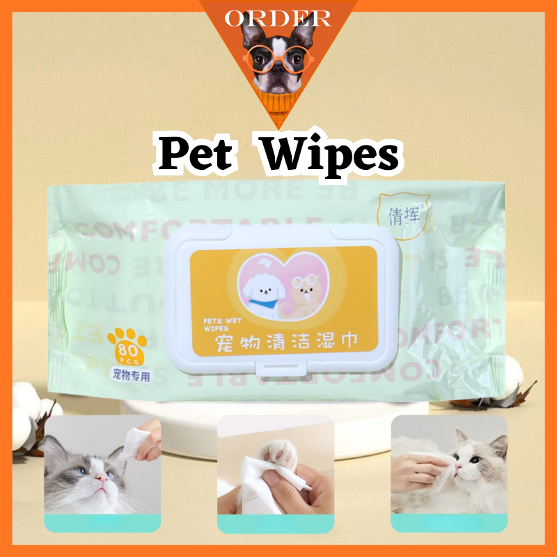 80PCS Pet Wipes for Body Eye Ear Cleaning Dog Cat Wipe Pet Tear ...