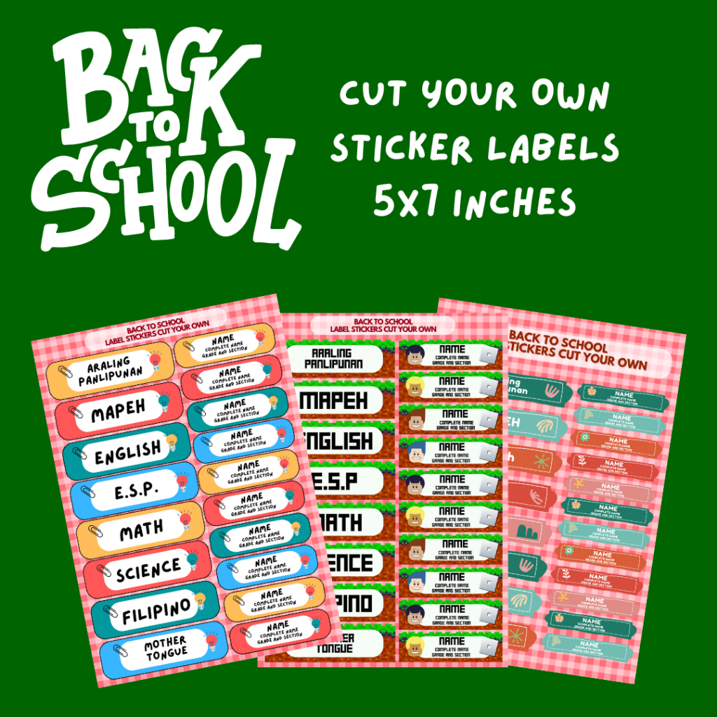 Name stickers personalized BACK TO SCHOOL NAME AND SUBJECT LABELS ...