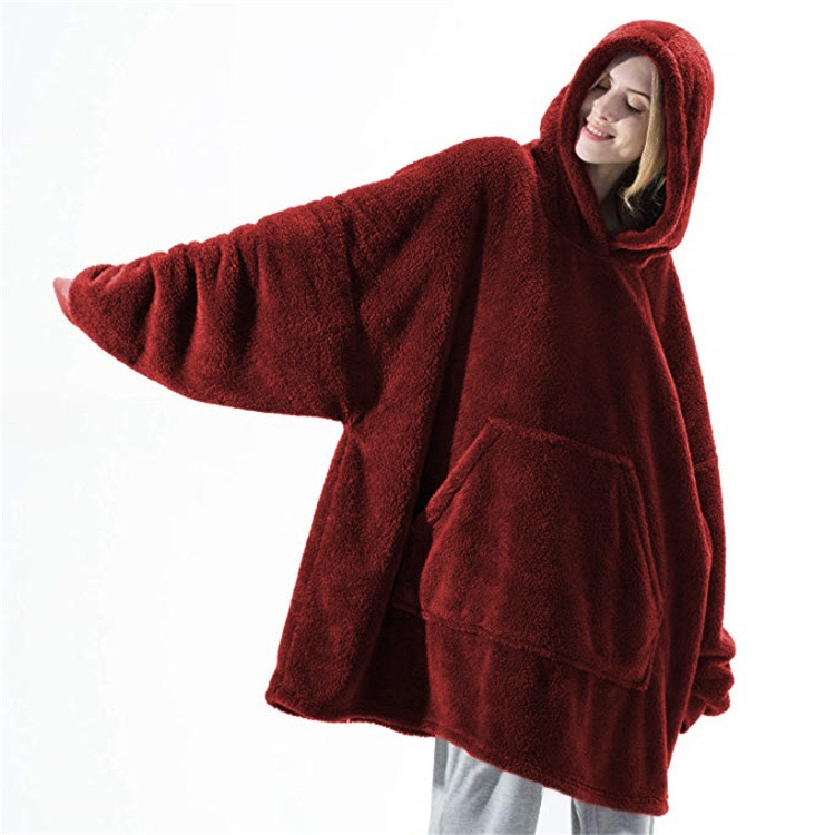 Poncho Huge Fluffy Sweatshirt Oversized Hoodie Soft Plush Blanket