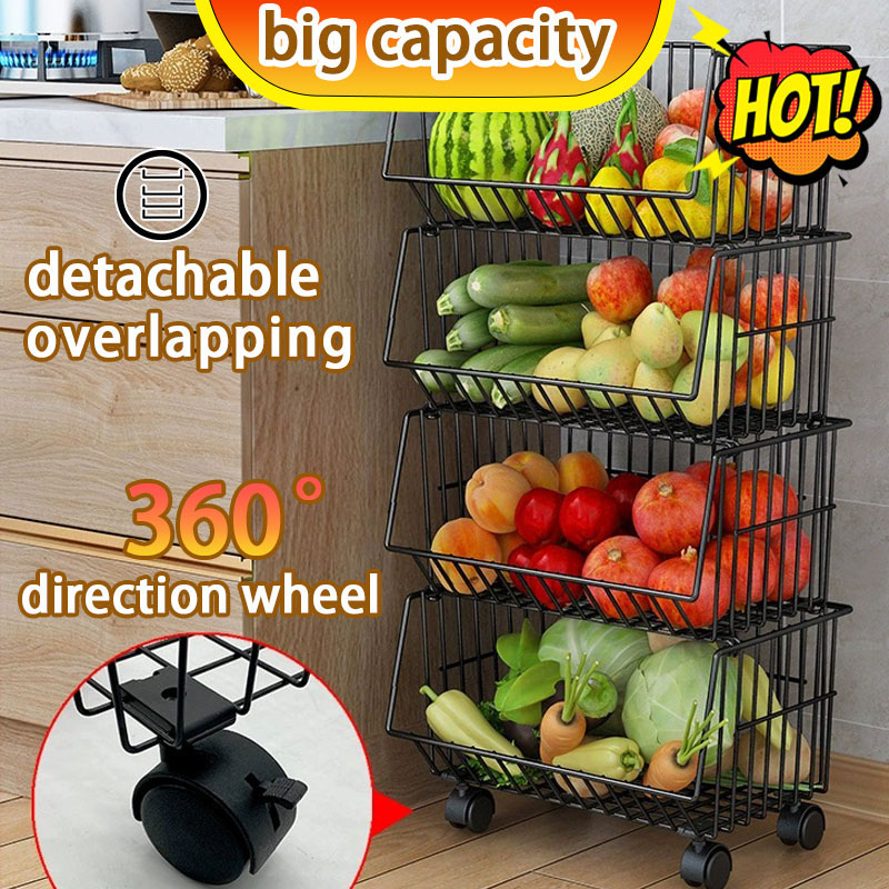 mobile on wheels kitchen organiser Multipurpose detachable Vegetable ...