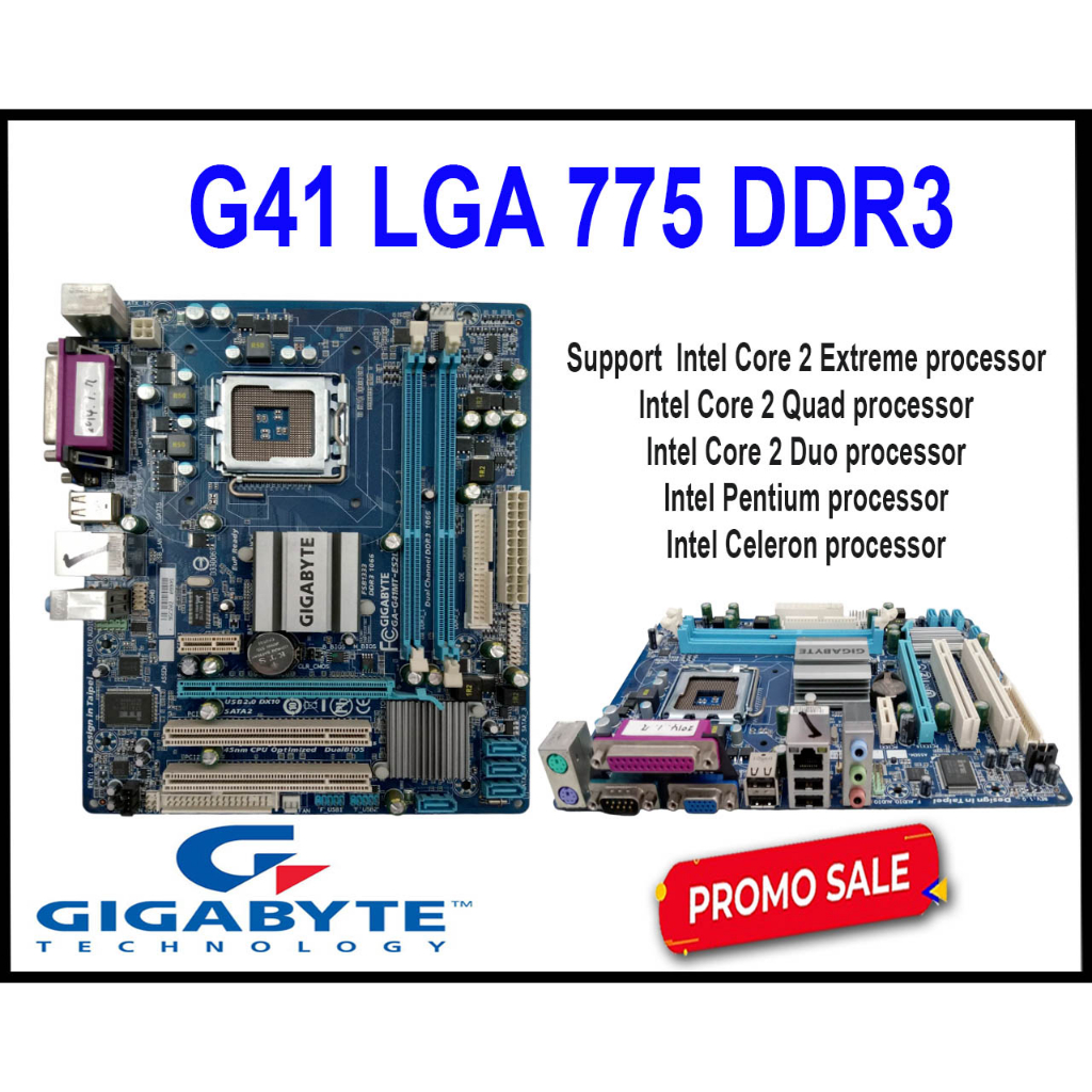 Gigabyte Brand G41 LGA 775 DDR3 Motherboard Shopee Philippines