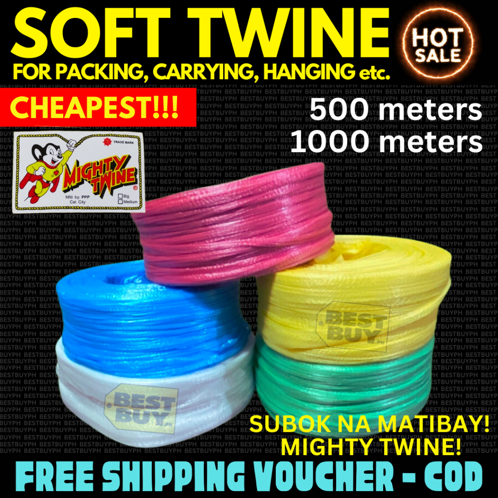 Plastic Straw Tali Soft Twine (500m/1000m) Softy Twine Mighty Twine Shopee Philippines
