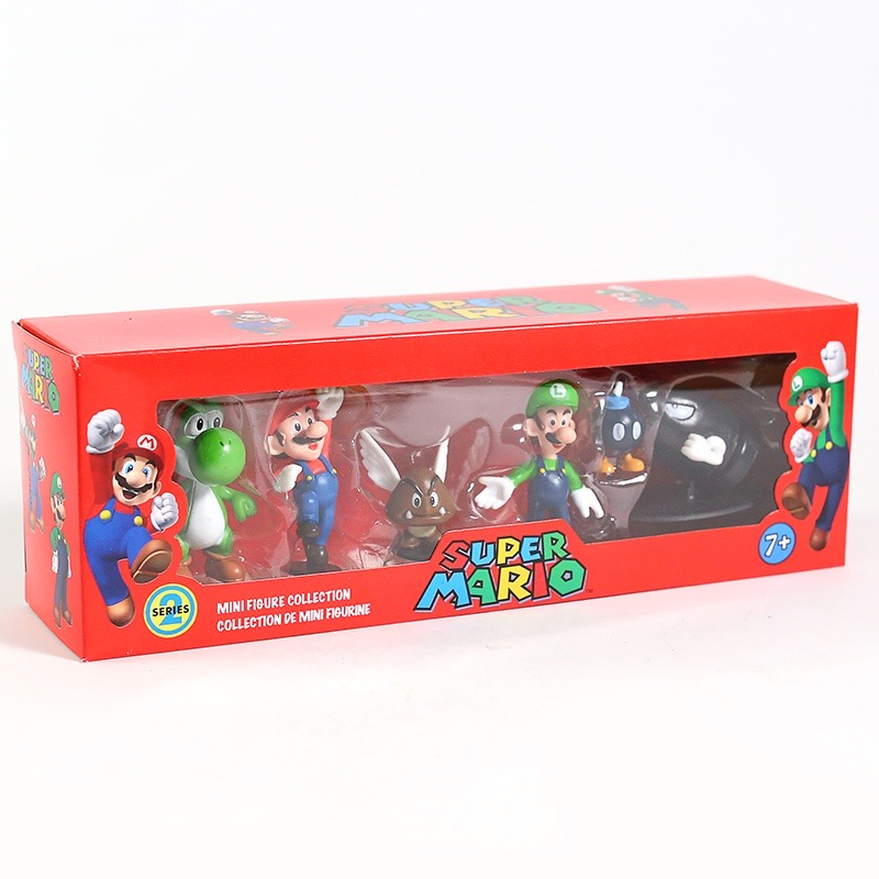 Super Mario Bros Action Toys 6pcs Dolls Mario Luigi Yoshi Tode Figure 