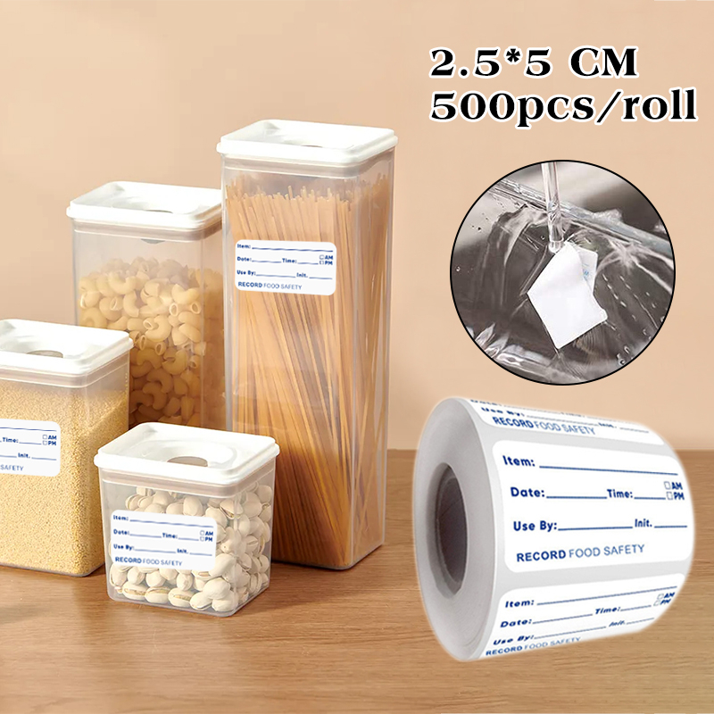 500pcs/roll Food Storage Stickers Food Date Labels 2.5*5cm Freezer Food ...