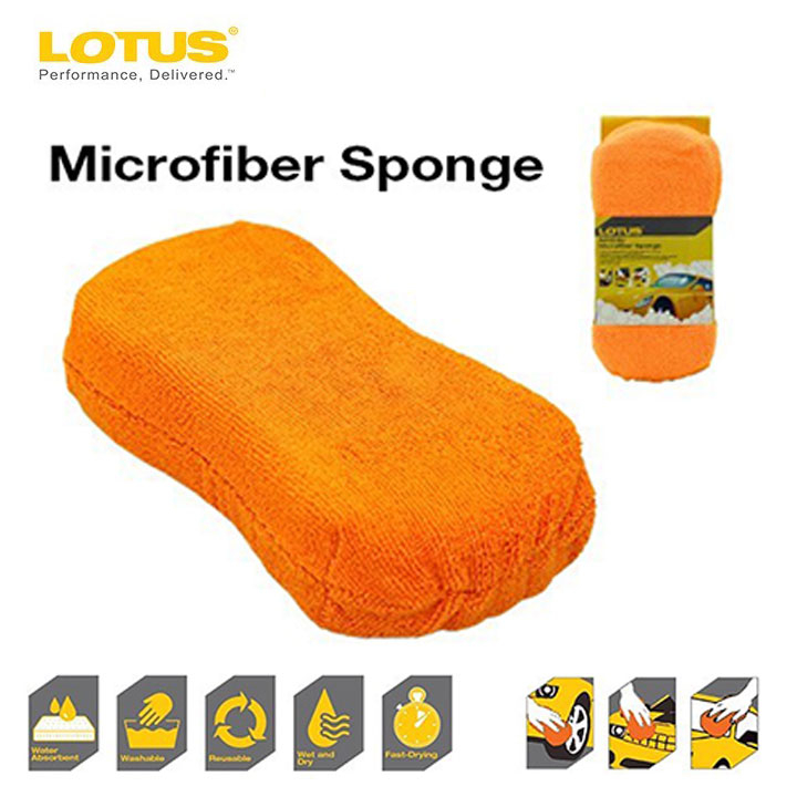 LOTUS Microfiber Sponge Cleaning Foam Cloth Wet and Dry Super absorbent