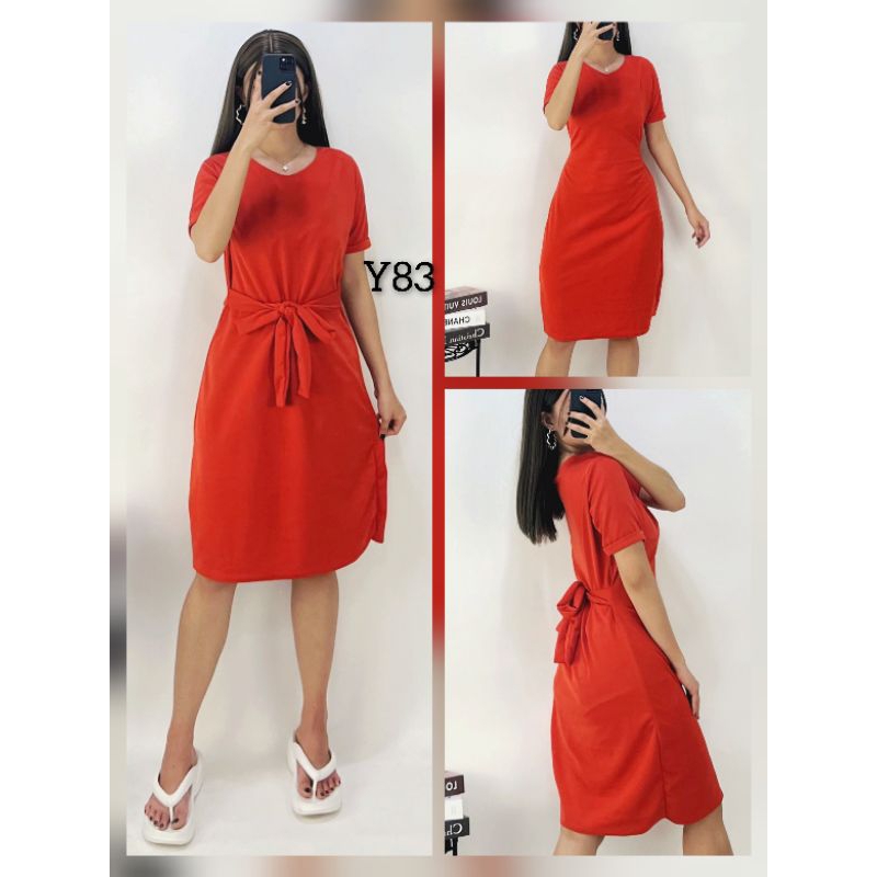 Women s Casual Formal Office Sunday Dress with Waist Tie Shopee Philippines