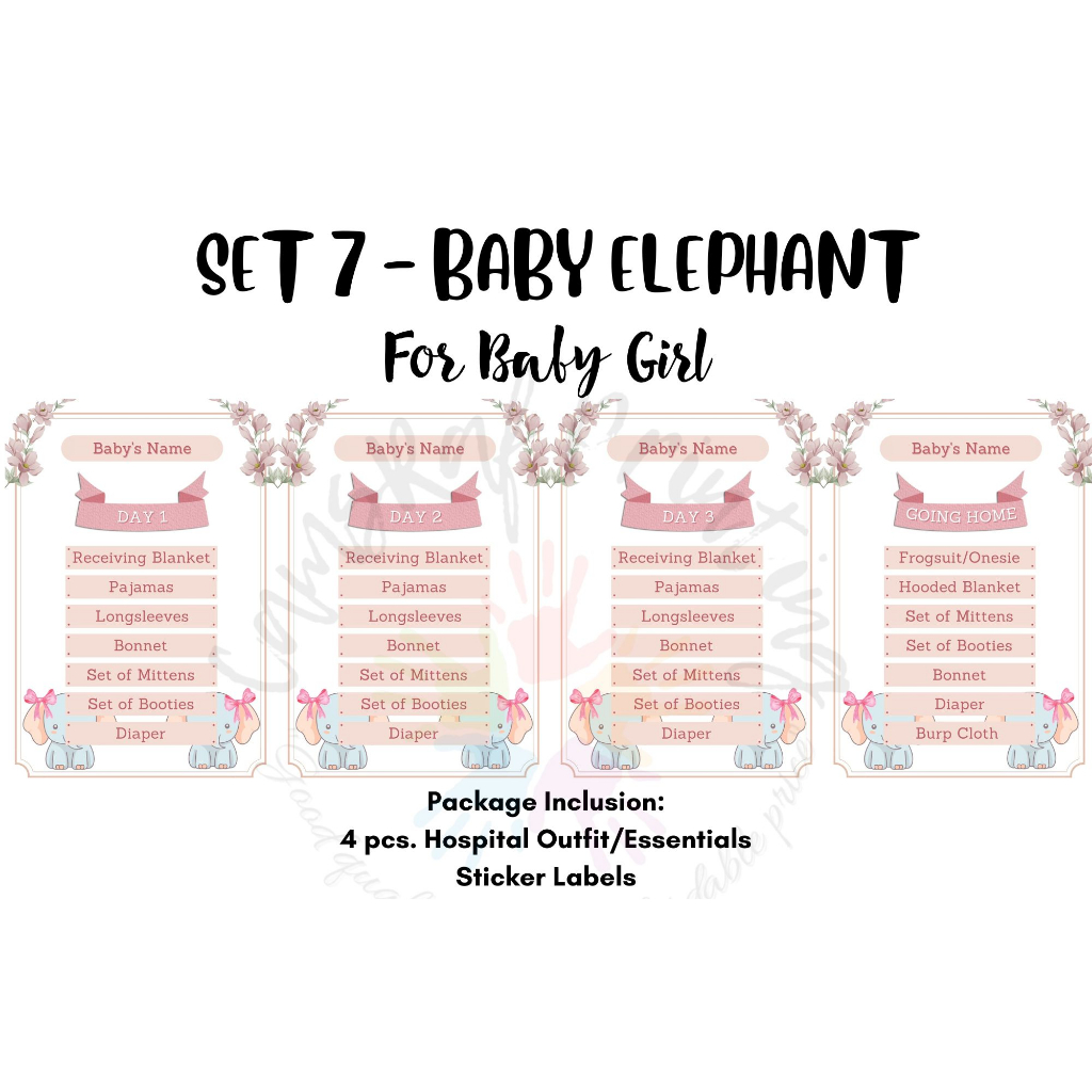 Baby/Mommy Outfit Hospital Stickers | 4 Stickers per Set | Shopee ...