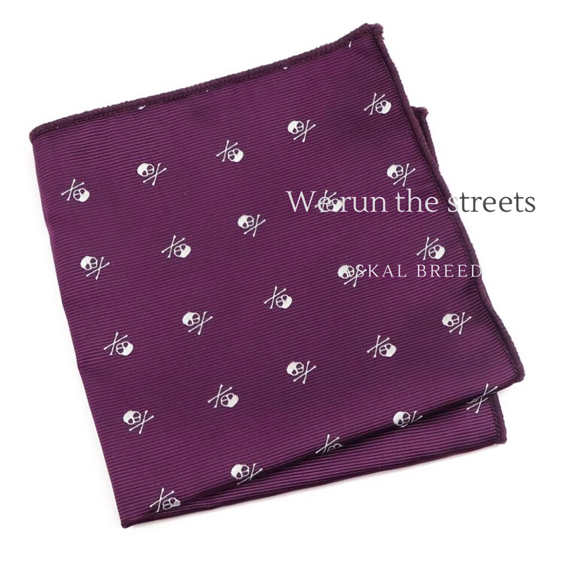 Askal Breed Purple Skull Print Pattern Basic Soft Handkerchief Men